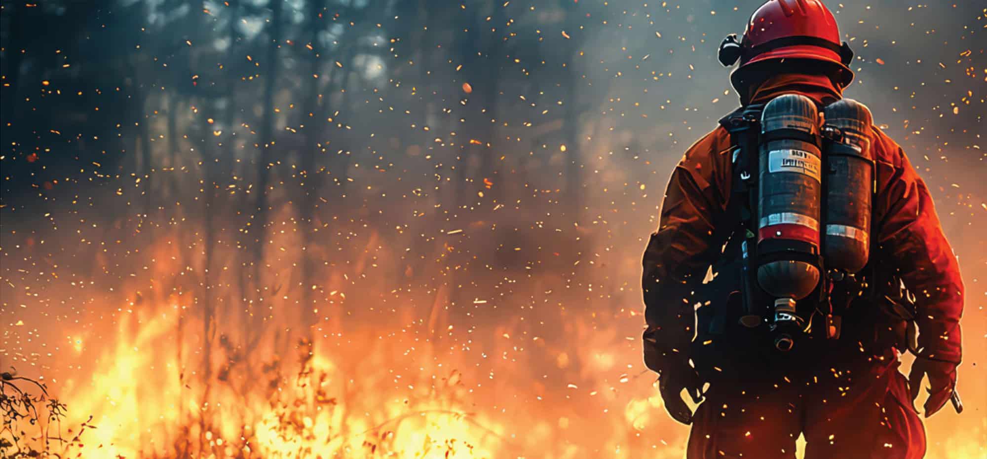 Firefighter in protective gear | image for the Emergency Services Industries page.