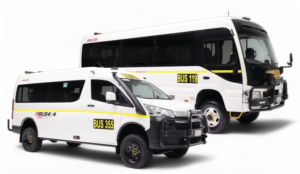 Two modern vehicles updated with 4x4 conversions | Featured image for the Home page of Bus 4X4 Group.
