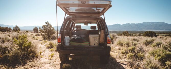 Off Road Camping Tips 3 SUV with camping gear | Featured image of the Off Road Camping Tips Blog by Bus 4x4 Group.